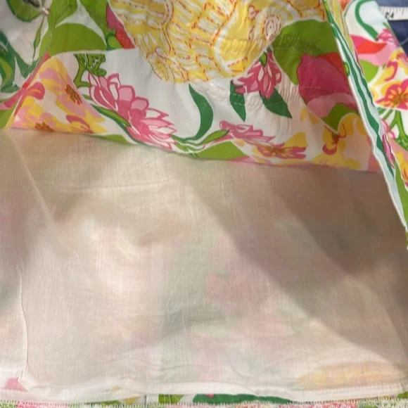 Lilly Pulitzer Fully Limned Yellow Pink Embellished Mini Pencil Skirt - Picture 10 of 10